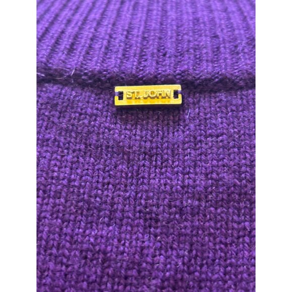 St. John Sport Cashmere Purple Zip Sweater XL - Picture 7 of 8